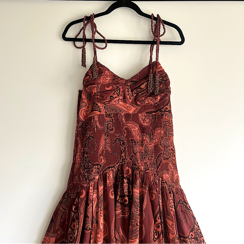 FARM Rio x Anthropologie Leopard Paisley Printed Midi Dress Size Medium M NWT - Picture 8 of 16